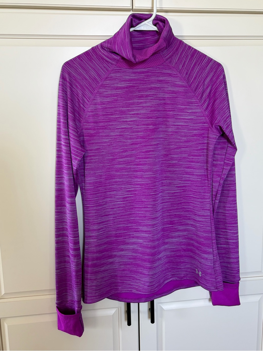 Under Armour Purple Heathered Long Sleeve Mock Neck Top - Picture 2 of 11